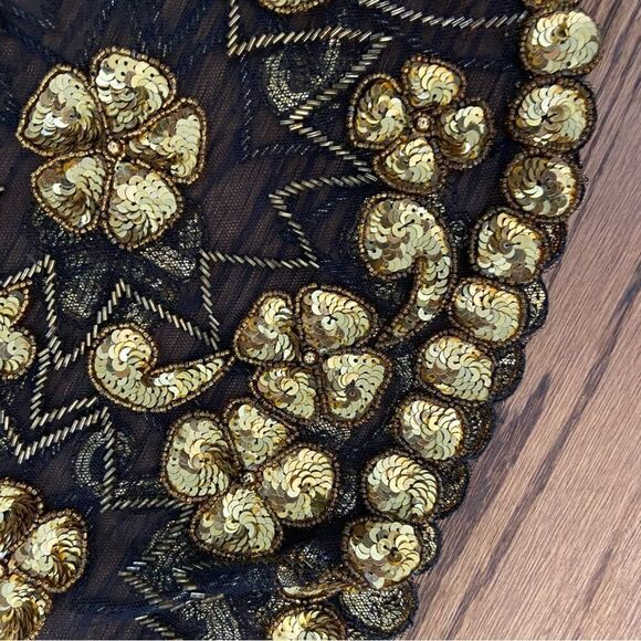 Vintage OOAK gold beaded sequin Capelet shawl top One size - Picture 4 of 5